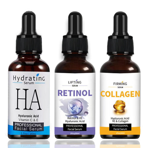 Age Defying Serum 3 Pack - Retinol Serum - Collagen Serum for Face - Moisturizing & Hydrating Skin Hyaluronic Acid - Anti Aging Skincare for Women & Men - Reduce Fine Line & Soothe Wrinkle Skin Care