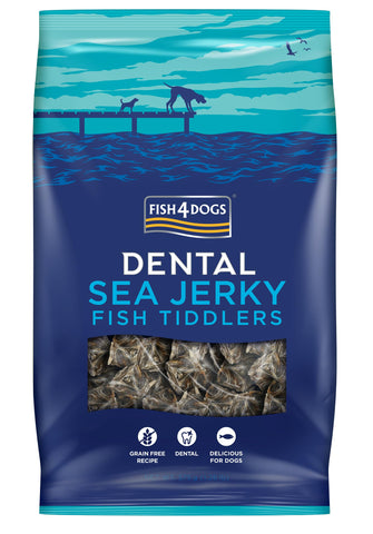 Fish4Dogs Sea Jerky Tiddlers | Low Calorie, Hypoallergenic Puppy Treat | Baked Fish Treat for Puppies | Natural, Dental Treat | Fish Skin Treat for Puppies (575g)