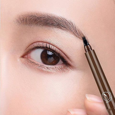 Generic Magic Eyebrow Pencil, 3D Waterproof Microblading Eyebrow Pencil Contouring Pen, 4 Tipped Precise Brow Pen, Fine Stroke Microblading Eyebrow Pencil Natural (N2-04#-Gray Brown)