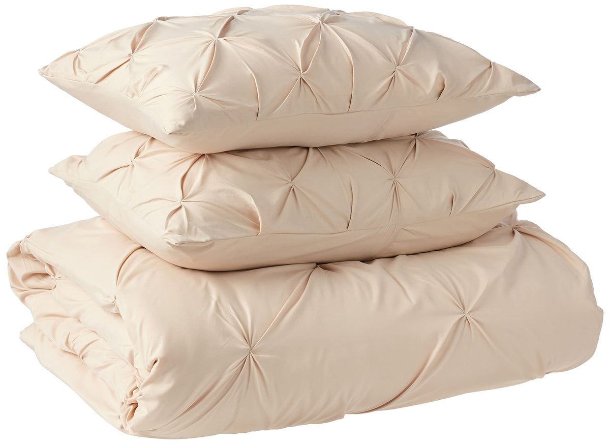 Elegant Comfort Luxury Super-Soft Coziest 1500 Thread Count Egyptian Quality 3-Piece Pintuck Design Duvet Cover Set, (Insert Comforter Protector) Wrinkle-Free, Full/Queen, Cream