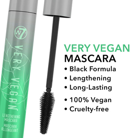 W7 | Very Vegan Lengthening Mascara | Cone-Shaped Mascara Brush | Great For Cat-Eye Effect | 100% Vegan Mascara | Cruelty Free, Vegan, Eye Makeup For Women by W7 Cosmetics