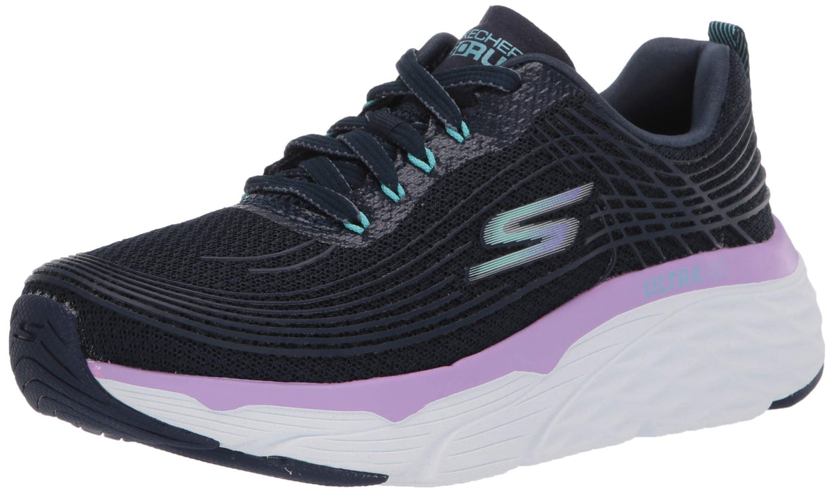 Skechers Women's Max Cushioning Elite Sneakers, Navy/Lavender, 5 Wide