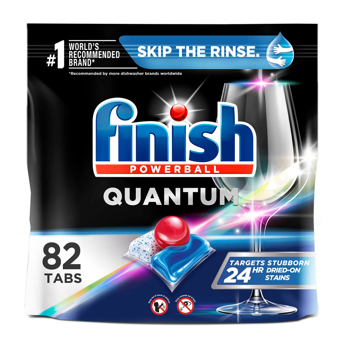 Finish - Quantum - 82ct - Dishwasher Detergent - Powerball - Ultimate Clean & Shine - Dishwashing Tablets - Dish Tabs - Pack of 1 (Packaging May Vary)
