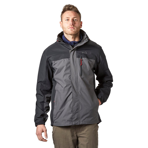 Peter Storm Mens Waterproof Breathable Pennine II Jacket with Rollaway Hood, Raincoat, Outdoors, Travelling, Walking, Trekking, Hiking and Camping Clothing, Grey, L