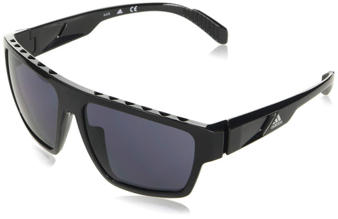adidas Men's SP0008 Square Sunglasses, Shiny Black/Smoke Lens Kolor Up/Tm, Lens-61 Bridge-15 B-45.6 ED-59.2 Temple-135 + 1