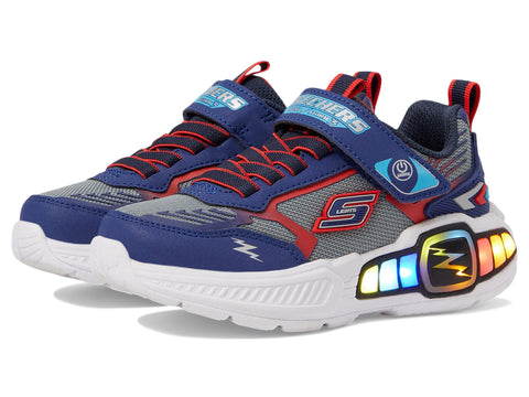 Skechers Boy's Light Storm 3 Sneaker, Navy/Red, 1 Little Kid