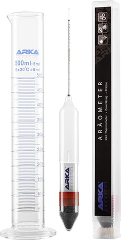 ARKA Aquatics 9138 ArÃ¤ometer Set - Density Meter with Thermometer and Measuring Cylinder - For Any Sea Water Aquarium, Safe and Easy to Use Also Suitable for Laboratory Use, One Size