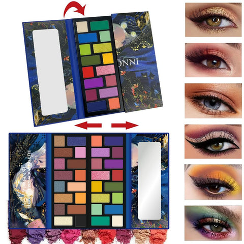 VERONNI 32 Colours Eyeshadow Palette,Colourful and Highly Pigmented Eyeshadows, Waterproof Fine Texture Open Lid Eyeshadow Palette, For Women Beauty Gifts (01)