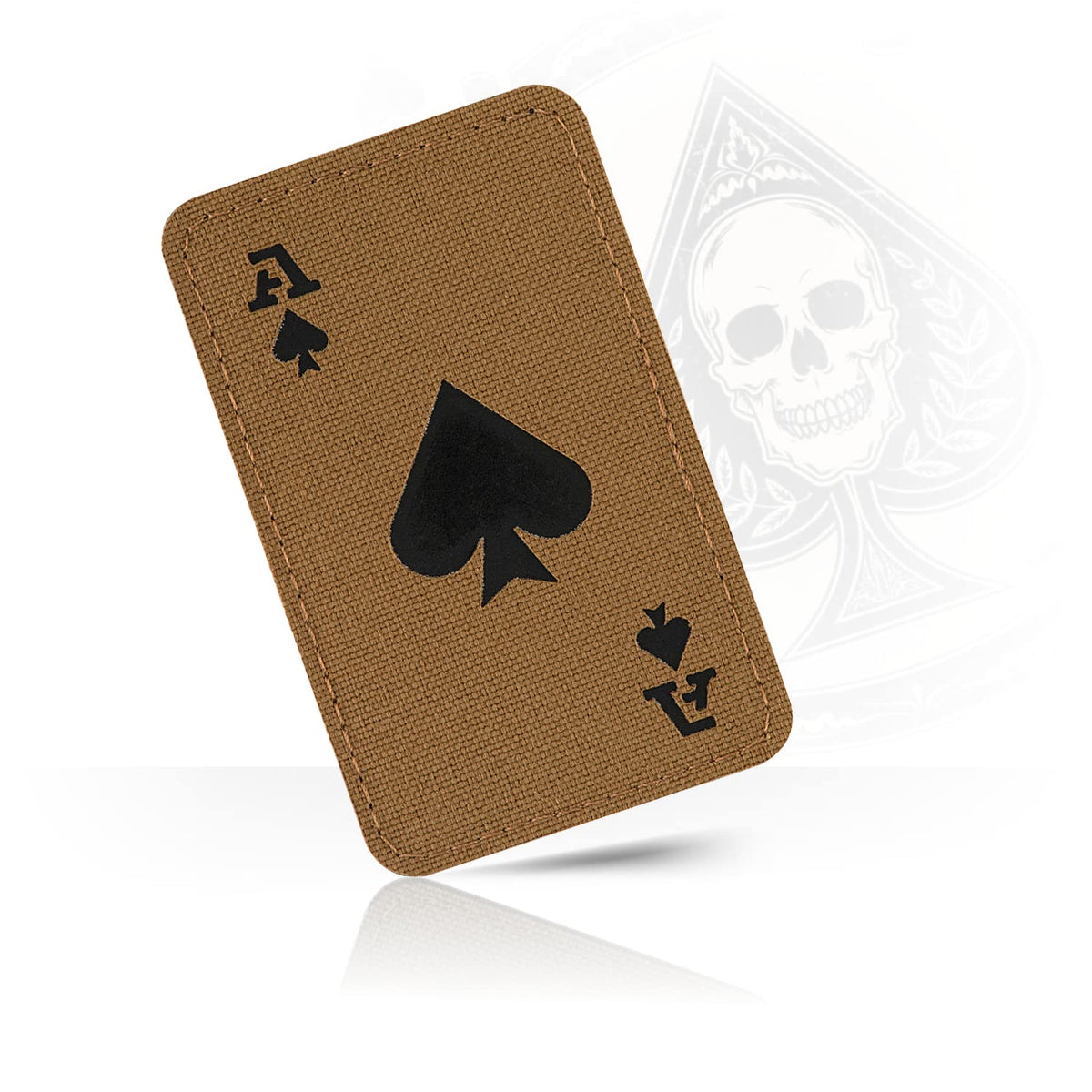M-Tac Ace of Spades Patch Death Card - Tactical Morale Patch for Military Gear - Army Patches for Clothes, Jackets, Backpacks, Hats - Combat Hook and Loop Patches (Coyote/Black)