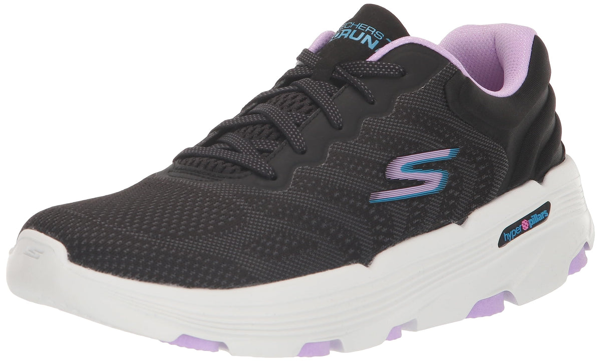 Skechers Women's GO Run 7.0-Driven Sneaker, Black/Lavender, 8