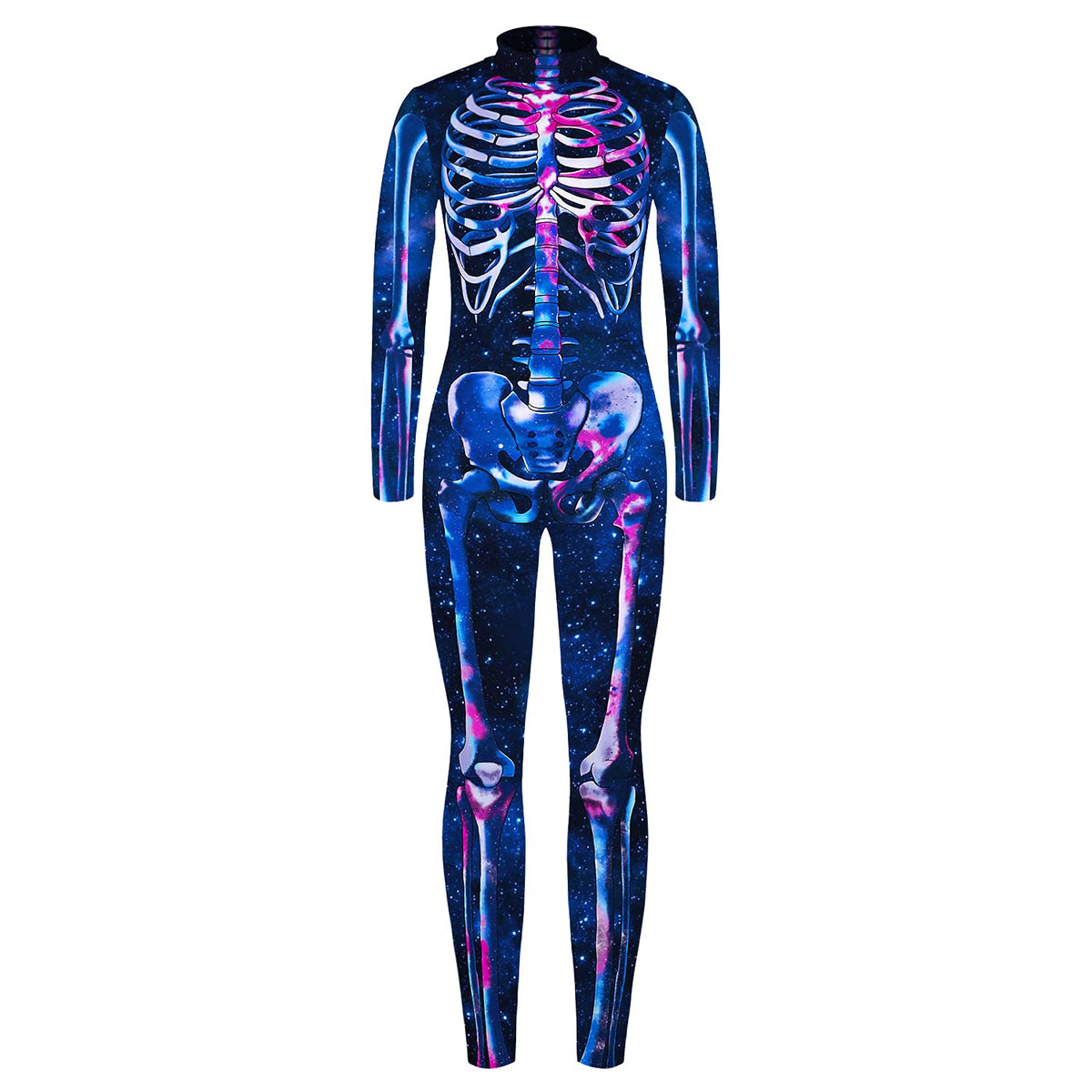 Remimi Kids Halloween Skeleton Costume 3D Print Zip Up Back Funny Party Boys Skull Bone Bodysuit Outfit Starry 7-8 Years
