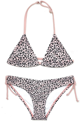 SHEKINI Girls Swimming Costume Bikini Set Halter Triangle Top Printed Bottom 2 Pieces Swimsuit Kids Swimwear 6-14 Years