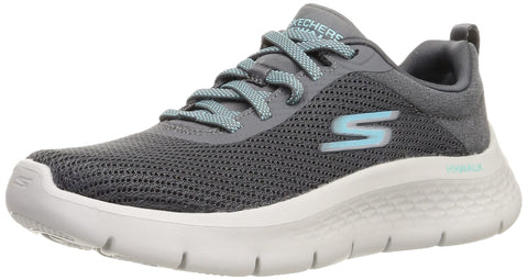 Skechers Women's GO Walk Flex-Alani Sneaker, Charcoal/Turquoise, 6
