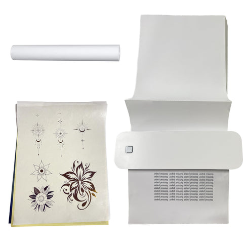 IOOIOO Inkless Portable Thermal Printer, for Tattoo Stencil Transfer Paper, for 8.5 x 11 Letter/A4 Rolled/Folded Thermal Paper