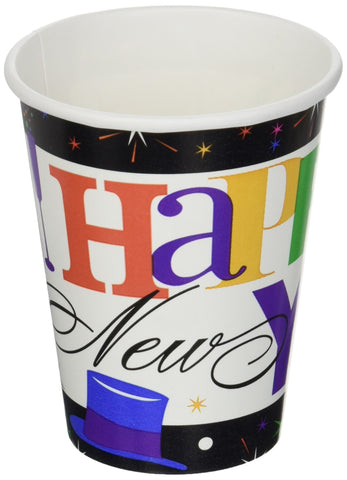 Amscan Ring in The New Year Party Cups (50 Piece), 9 oz, Multicolor