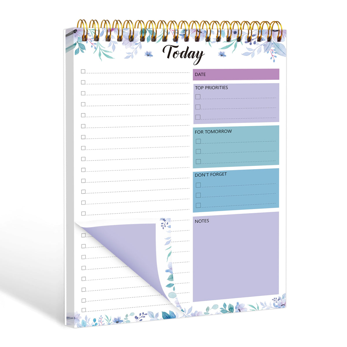 To Do List Notepad - To Do List Notebook for Work with 52 Sheets, 6.5" x 9.8" Checklist Productivity Organizer with Hourly Schedule for Task Management-Violet
