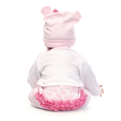 Reborn Baby Dolls Clothes Girl Pink Outfits for 20"- 22" Reborn Doll Girl Clothing