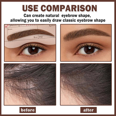 QIUFSSE Eyebrow Stencils Kit,One Step Eye Brow Stamp Stencil Kits,Long-lasting Waterproof Eyebrowcolor Stamp with 10 Reusable Shaping Kit for Perfect Eyebrow Makeup