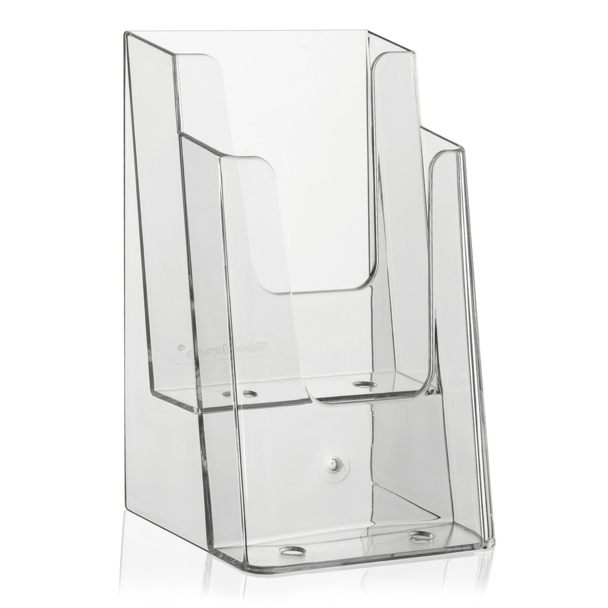 VITAdisplays Flyer Stand DIN Long (DL), DIN A6 (Postcard), 2 Levels, Transparent