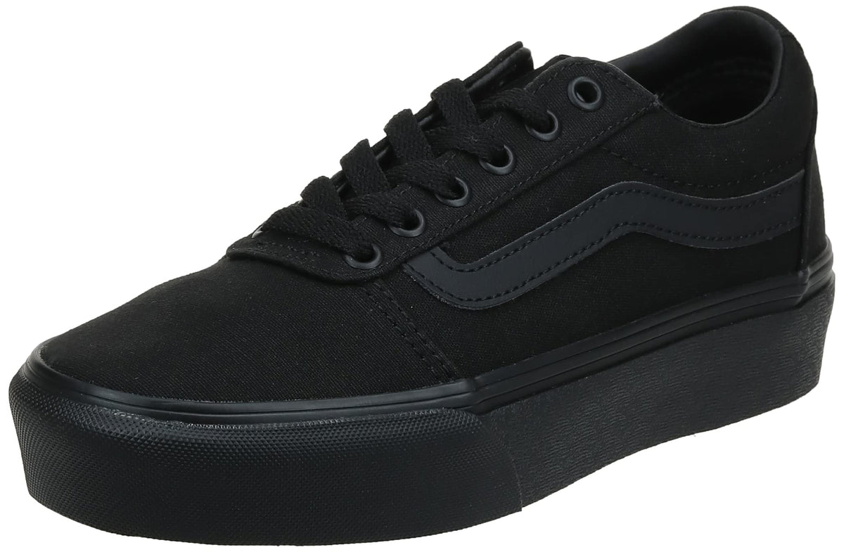 Vans Women's Low-Top Trainers Sneaker, Canvas Black Black, 6