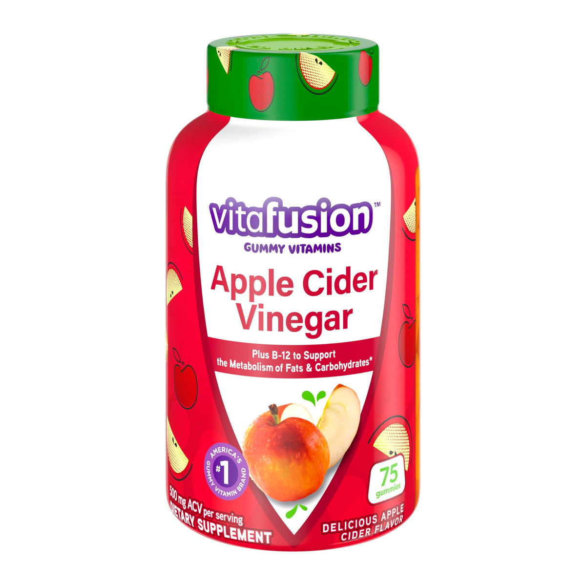 Vitafusion Apple Cider Vinegar Gummies, 500mg Apple Cider Vinegar per Serving Plus B Vitamins, 75ct, Natural Apple Cider Flavor from AmericaÃƒÆ’Ã†â€™Ãƒâ€šÃ‚Â¢ÃƒÆ’Ã‚Â¢ÃƒÂ¢Ã¢â€šÂ¬Ã…Â¡Ãƒâ€šÃ‚Â¬ÃƒÆ’Ã‚Â¢ÃƒÂ¢Ã¢â€šÂ¬Ã…Â¾Ãƒâ€šÃ‚Â¢s Number One Gummy Vitamin Brand