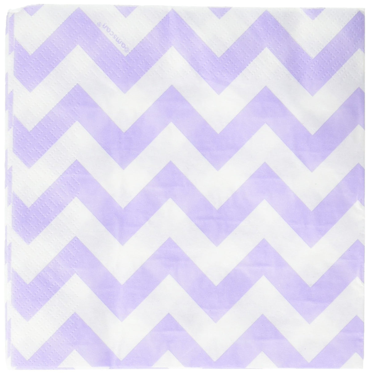 Party Perfect Disposable Chevron Print Luncheon Napkins Tableware, 16 Pieces, Made from Paper, Lavender by Amscan