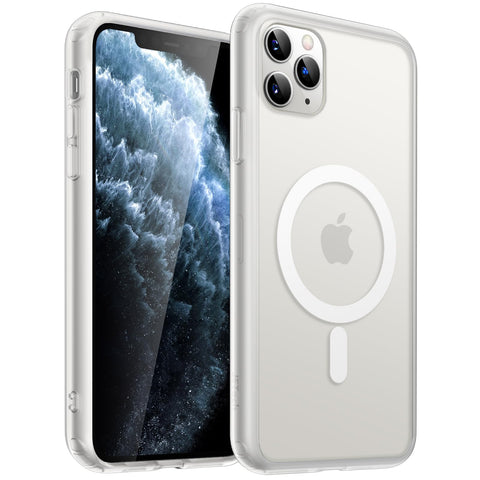 JETech Magnetic Case for iPhone 11 Pro Max 6.5-Inch Compatible with MagSafe, Translucent Matte Back Slim Shockproof Phone Cover (Frosted Clear)