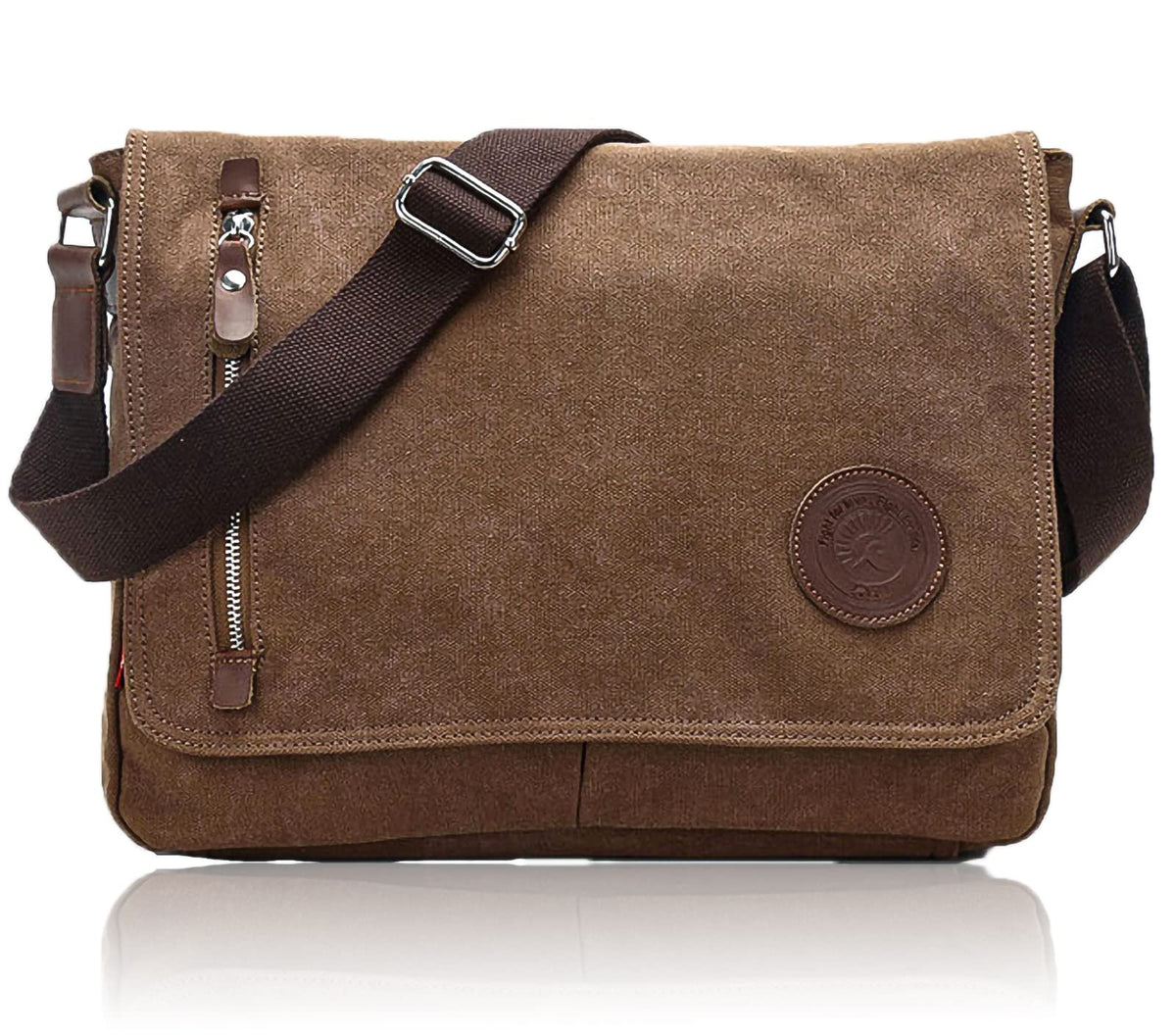 Vintage Canvas Messenger Bag for Men Women 13.5" Small Work Satchel Bag Travel Crossbody Shoulder Bag Laptop Bags Bookbag