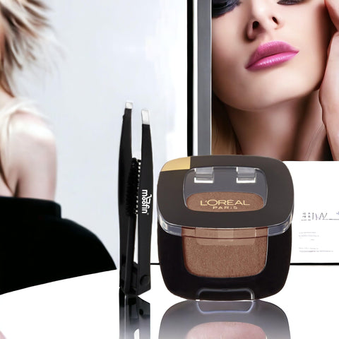 moofin L'OrÃƒÆ’Ã†â€™Ãƒâ€ Ã¢â‚¬â„¢ÃƒÆ’Ã¢â‚¬Å¡Ãƒâ€šÃ‚Â©al Brown Eyeshadow 0.12 oz Matte Eyeshadow Eyebrow Tweezers, Quartz Fume Color Riche Monos Eye Shadow, Gel to Powder Technology, Soft & Velvety Texture, Easy Sweep~ [Pack of 6]