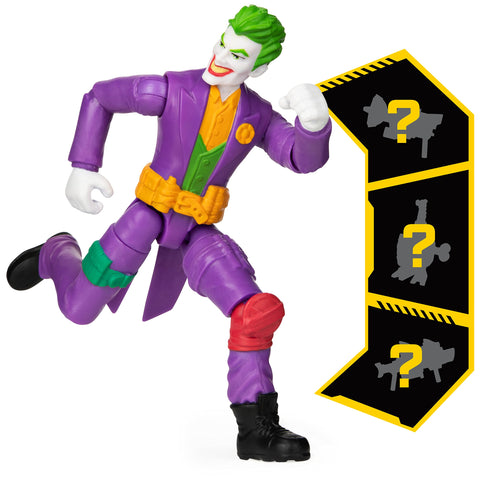 DC Comics Batman 4-inch Robin and The Joker Action Figures for Boys with 6 Mystery Accessories, Kids Toys for Boys Aged 3 and up
