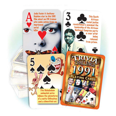 Flickback 1991 Trivia Playing Cards Birthday