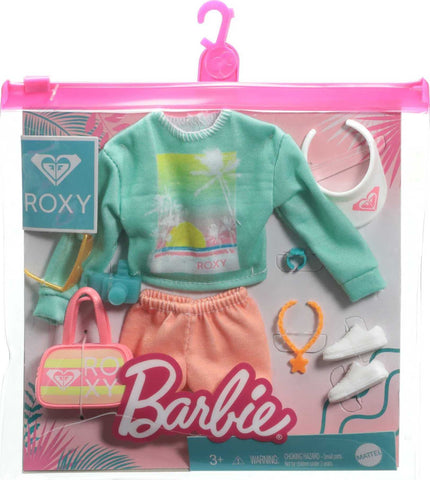 Barbie Storytelling Fashion Pack of Doll Clothes Inspired by Roxy: Sweatshirt with Roxy Graphic, Orange Shorts & 7 Beach-Themed Accessories Dolls Including Camera, Gift for 3 to 8 Year Olds