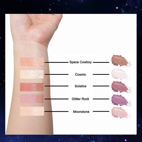 Jutqut Shimmer Glitter Eyeshadow Palette, Korean Eye Glitter Sparkle Eye Shadow, Long-Lasting Shimmery Eye Makeup and Highlight, Ultra-Blendable & Waterproof, Vegan Formula (Moonstone)
