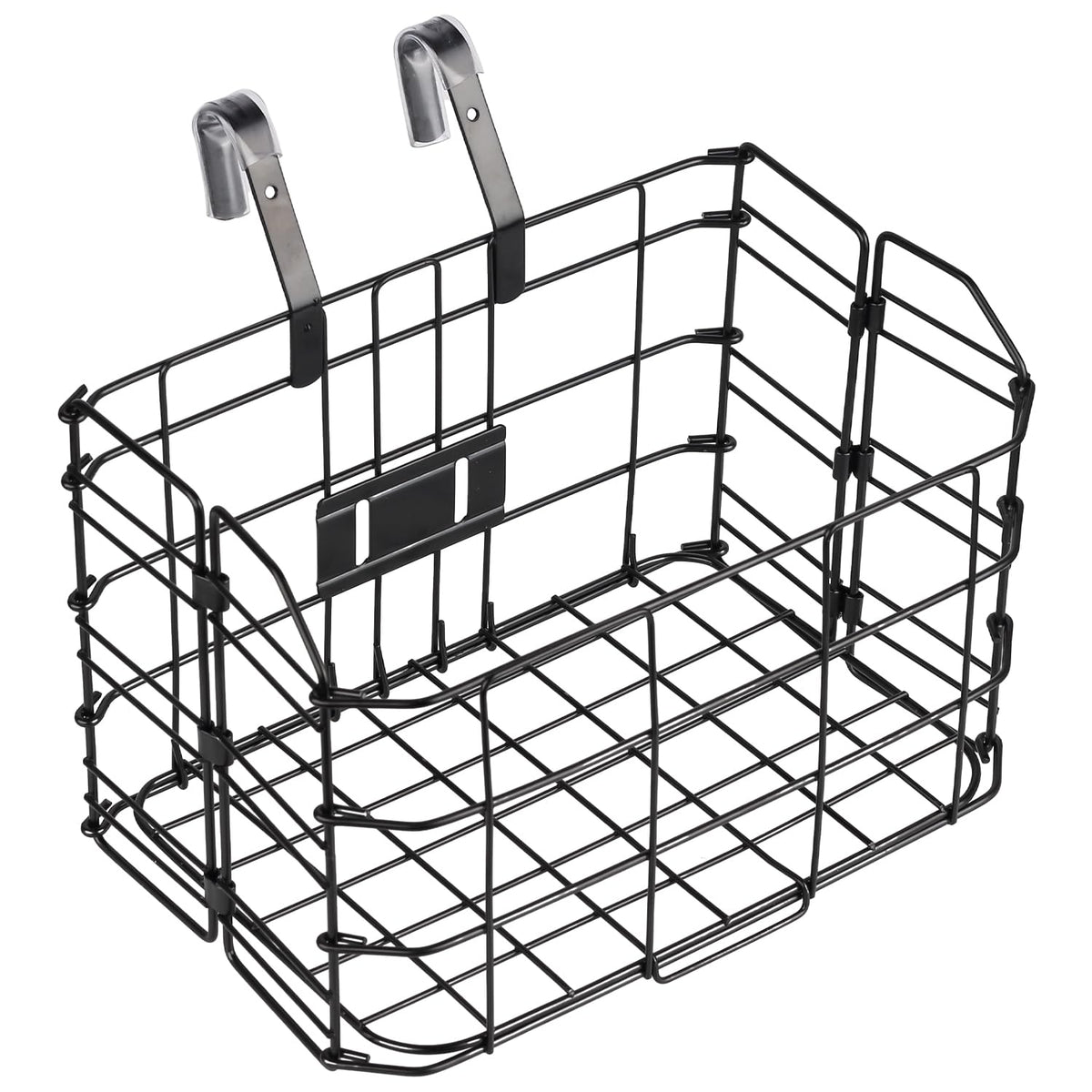 AVASTA Metal Folding Bike Basket Detachable Metal Mesh Quick Release Bike Basket,Black
