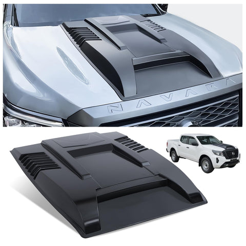 JHCHAN Hood Scoop for Nissan Navara 2021-2024 NP300 PRO4X Bonnet Hood Shield Guard Vent Trim Large Cover Decoration Protector Matte Black ABS