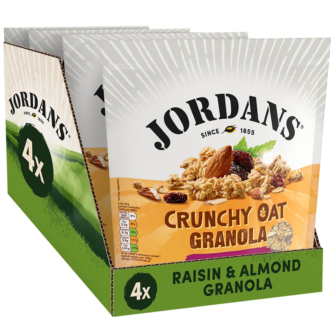 Jordans Granola Raisin and Almond | Breakfast Cereal | High Fibre | 4 PACKS of 750 g