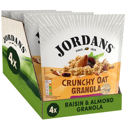 Jordans Granola Raisin and Almond | Breakfast Cereal | High Fibre | 4 PACKS of 750 g