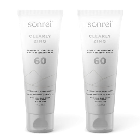 Sonrei Clearly Zinq Mineral Face and Body Zinc Athleisure Sunscreen Gel SPF 60 (3.40 Fl Oz (Pack of 2))
