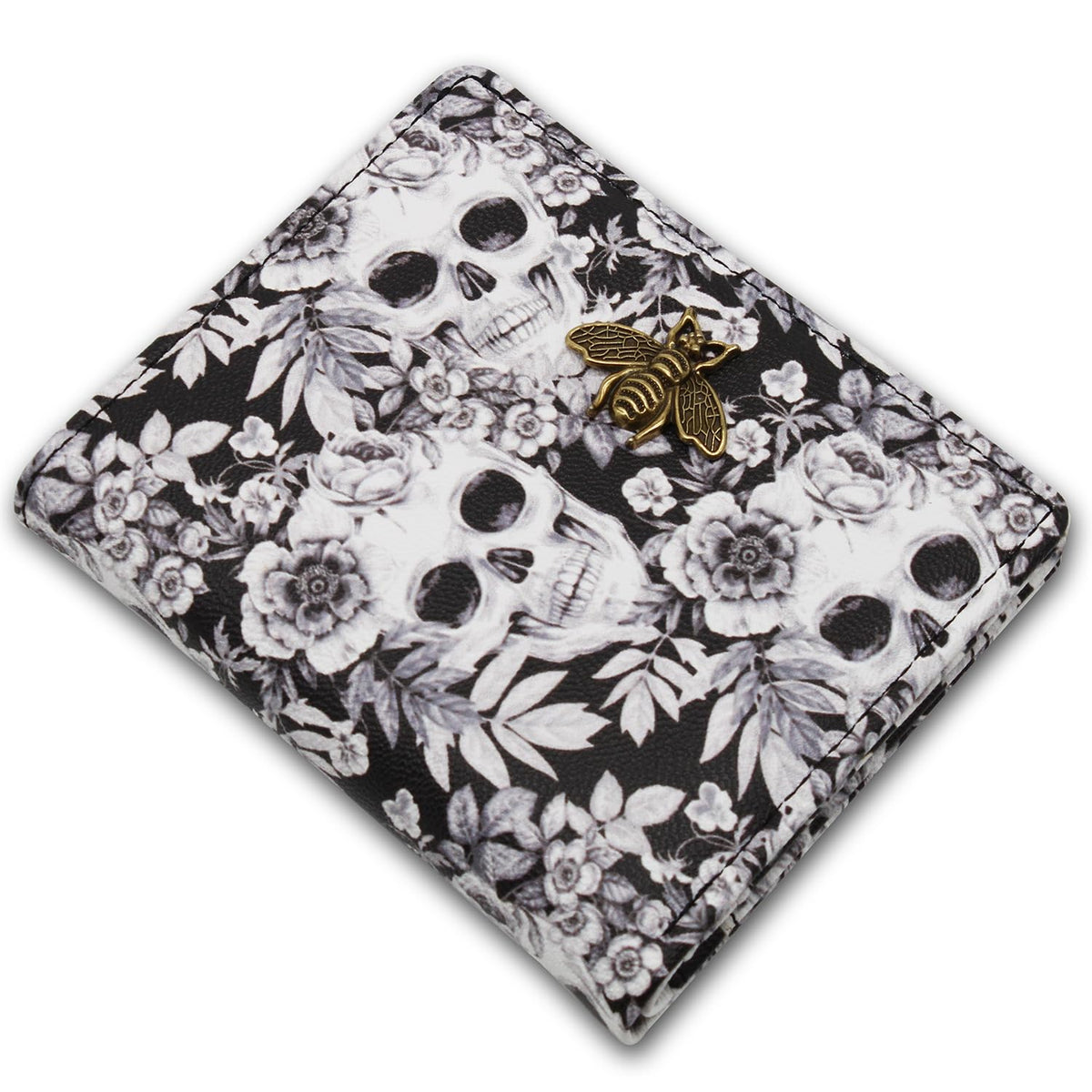 Altally Small Women Wallet RFID Blocking Bifold Pocket Wallet Slim Compact Ladies Purse Mini Wallets For Women (Skull)