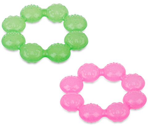 Nuby IcyBite Soothing Ring Teether 2pk - Colors May Vary