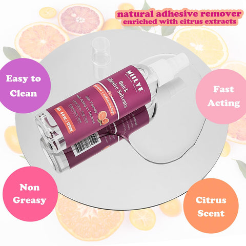 MIILYE Lace Glue Remover/Tape in Extension Remover Spray 4OZ/120ml, Wig Remover for Front Lace Wig Fast Removes Double Sided Adhesive Tape Hair Extensions| Gentle on Skin| No Greasy| Easy to Clean