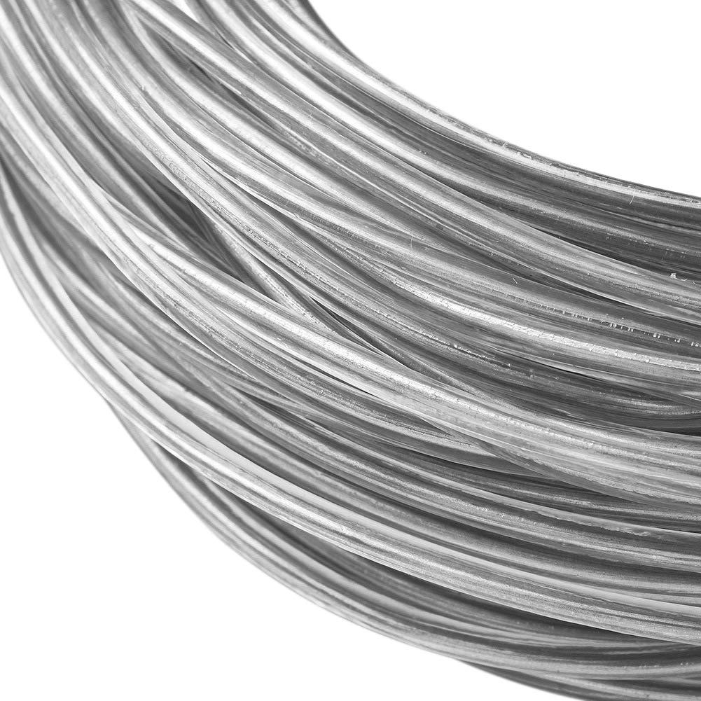 BENECREAT 17 Gauge Silver Bendable Aluminum Craft Wire with 20 Caps, 131FT Transparent PVC Plastic Covered Aluminum Wire for Shaping Brim Hat and Other Crafts Project