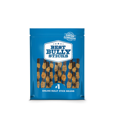 Best Bully Sticks All Natural Dog Chews - 6 Inch Beef, Chicken, & Pork Kabob Collagen Sticks - USA Baked & Packed - Highly Digestible, Limited Ingredient, Rawhide Alternative Dog Chew - 10 Pack