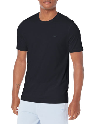 BOSS Men's Small Logo Cotton Crewneck T Shirt, Basic Navy, XXL