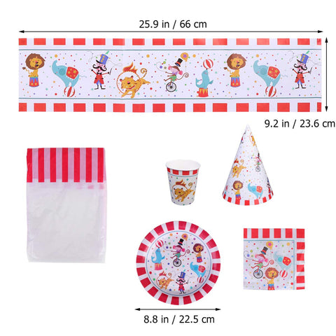 NUOBESTY 30PCS circus table decorations circus birthday decorations birthday party supplies party tableware supplies circus party decorations circus party supplies dining table party hat
