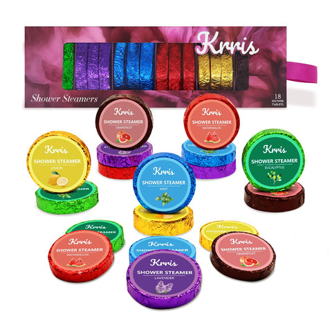 Krris 18 Pack Shower Steamers, Shower Bombs Aromatherapy Birthday Gifts for Women, Shower Steamer with Essential Oils-Mother's Day Gifts Shower Steamer Aromatherapy for Women and Men