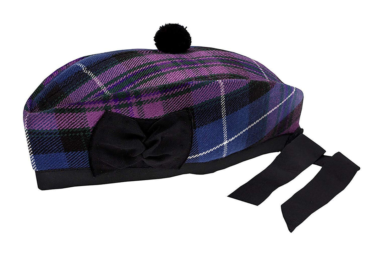 PRIDE OF SCOTLAND TARTAN 100% WOOL GLENGARRY HAT SCOTTISH HIGHLAND WEAR (63)