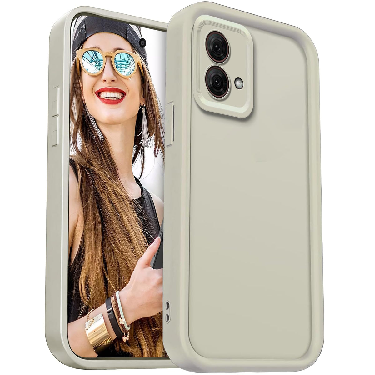 DESSEN Case for Motorola Moto G84 5G - Flexible Silicone Cover Camera Protection Shockproof Phone Case Soft Lightweight TPU Bumper Shell, White