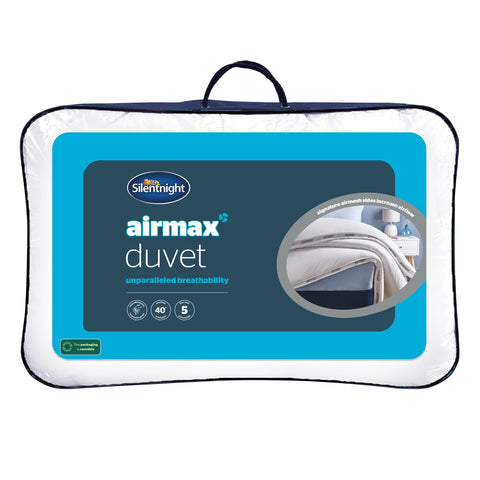 Silentnight Airmax Double Duvet - 10.5 Tog Breathable All Season Duvet Quilt with Mesh Sides to Prevent Overheating - Machine Washable and Hypoallergenic - Double, White