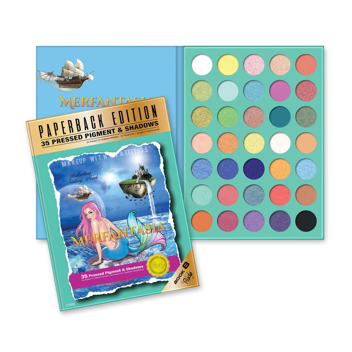 RUDE Merfantasia Vegan Eyeshadow Palette - Paperback Edition